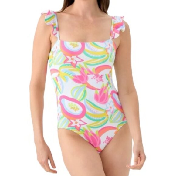 NWT-Mary Square-Ruffle Sleeve Square Neck Mio Swimsuit-Sz XL - Picture 1 of 10